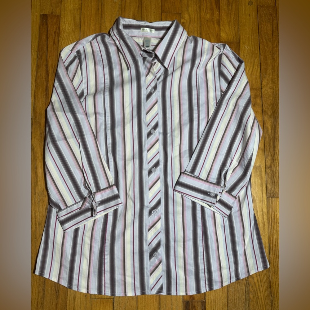 Old Navy Ladies Purple Blend Stripe Button Down XXL NWT
